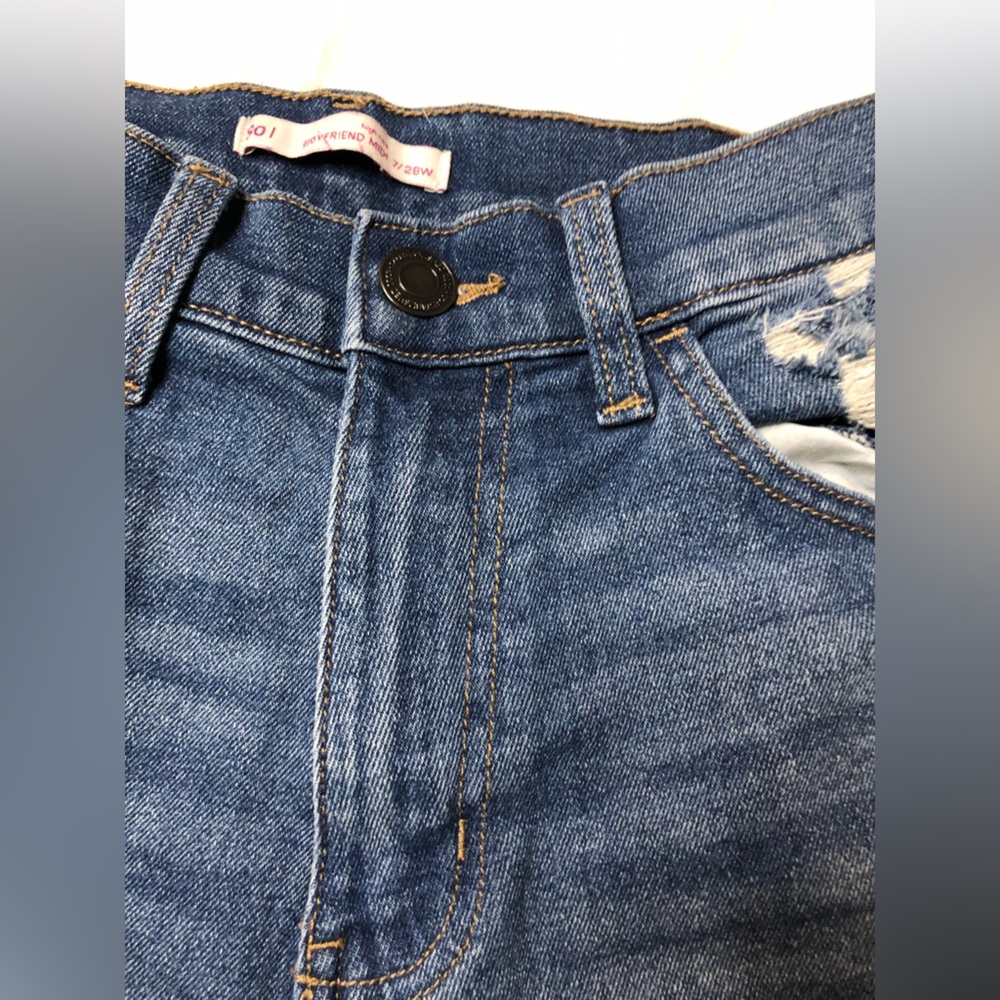 Women High Washed Ripped Denim - Picture 3 of 5
